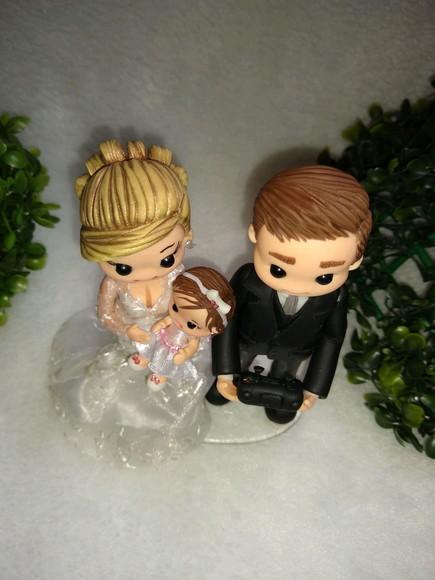 Topo Casamento Casal com Bebê