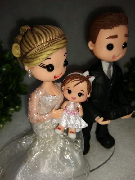 Topo Casamento Casal com Bebê
