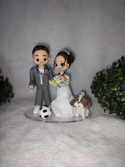 Topo Casamento com 1 Pet e Profissão