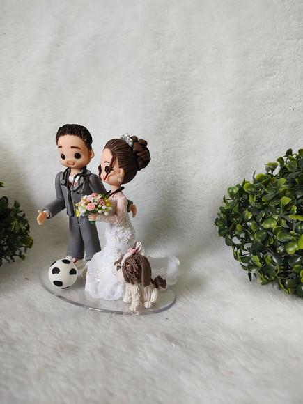 Topo Casamento com 1 Pet e Profissão