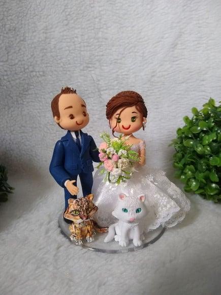 Topo casamento com 2 gato