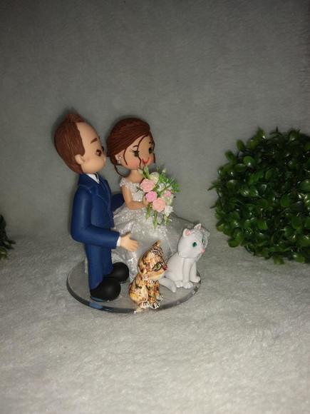 Topo casamento com 2 gato