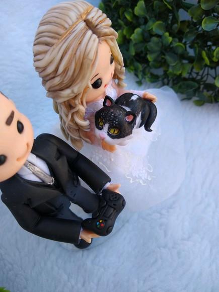 Topo casamento com gato e videogame