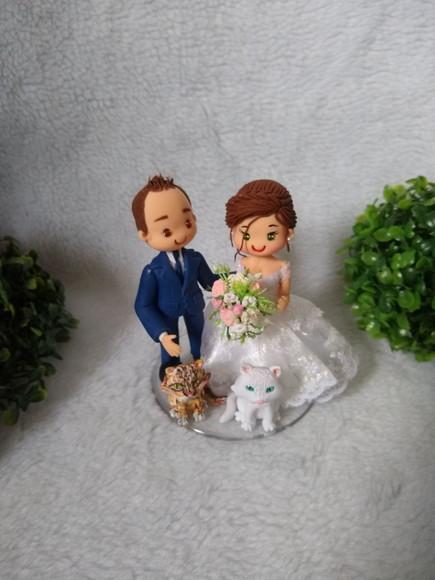 Topo casamento com 2 gato