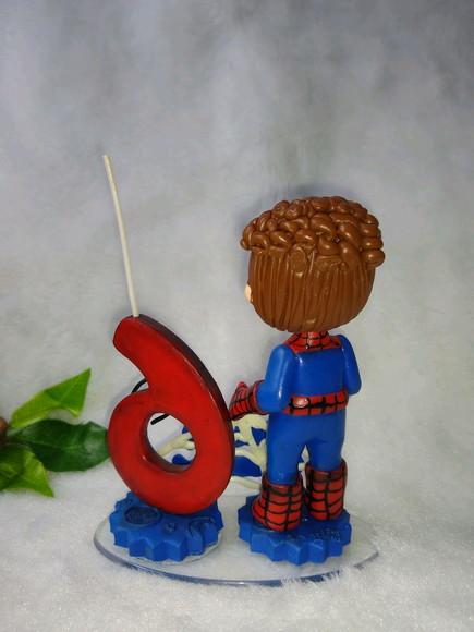 Topo com vela homem aranha