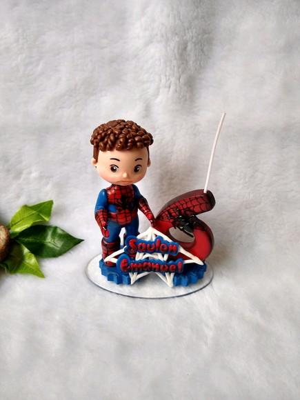 Topo com vela homem aranha