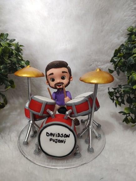 Topo de Bolo Baterista