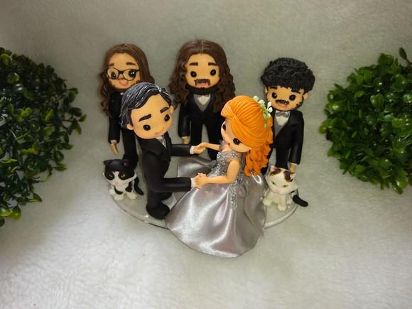 Topo de bolo bodas de prata com família