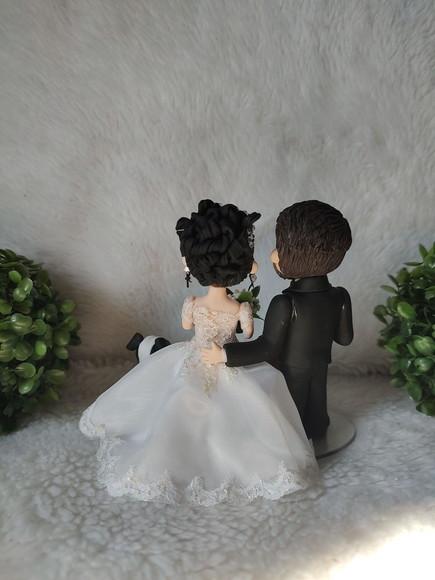 Topo de Bolo Casamento com 2 Pets