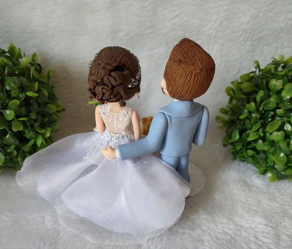 Topo de Bolo Casamento com 2 Pets