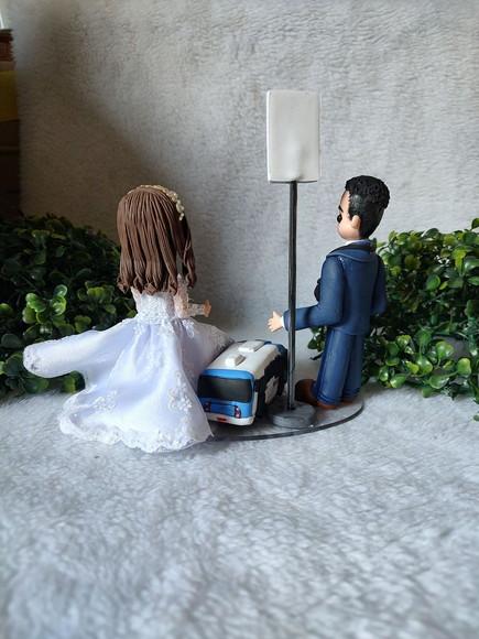 Topo de Bolo Casamento Noivinhos Profissão