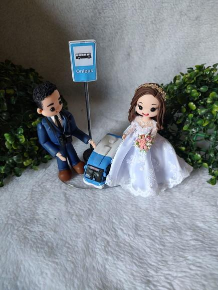 Topo de Bolo Casamento Noivinhos Profissão