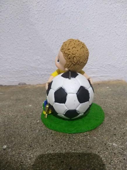 Topo de bolo com vela futebol