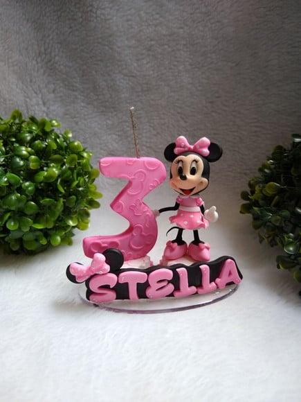 Topo de bolo com vela ratinha