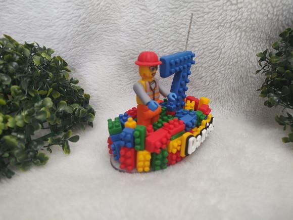 Topo de Bolo Lego