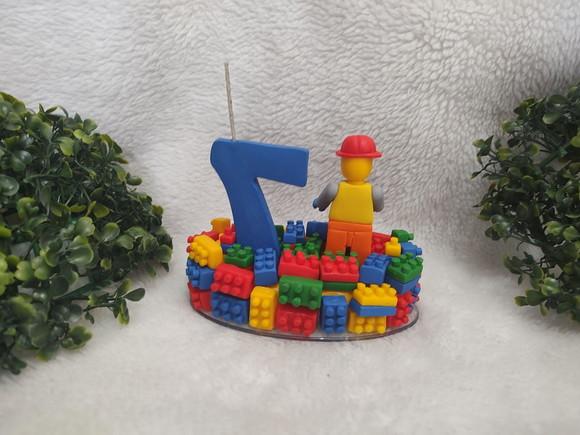 Topo de Bolo Lego