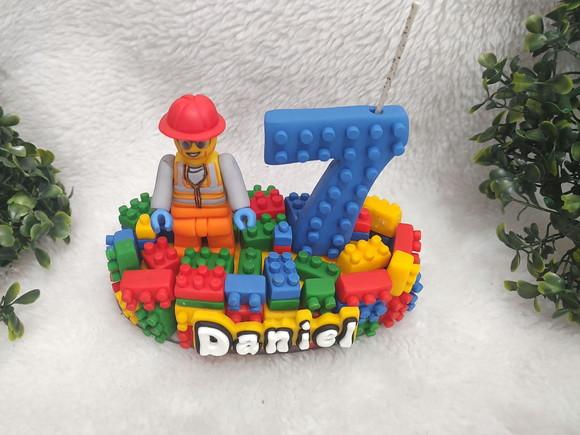 Topo de Bolo Lego