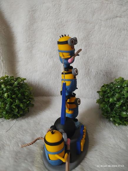 Topo de Bolo Minions com Vela