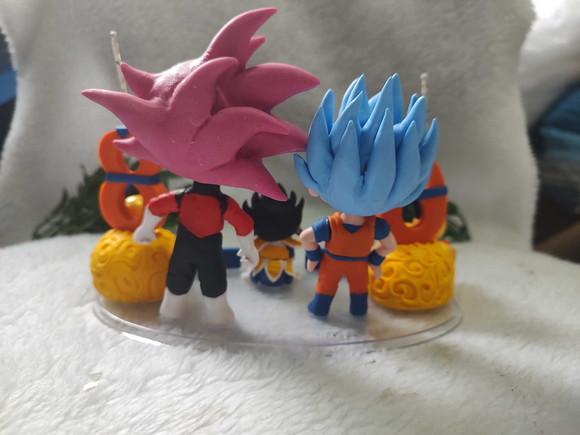 Topo de Bolo para Irmãos no Tema Goku com Pet