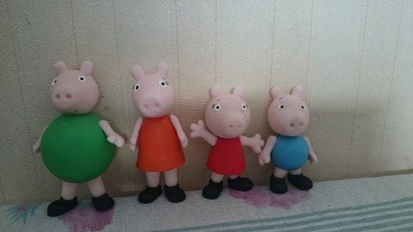 Topo De Bolo Porquinha Rosa E Sua Família