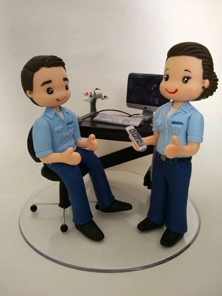 Topo de bolo pilotos avião