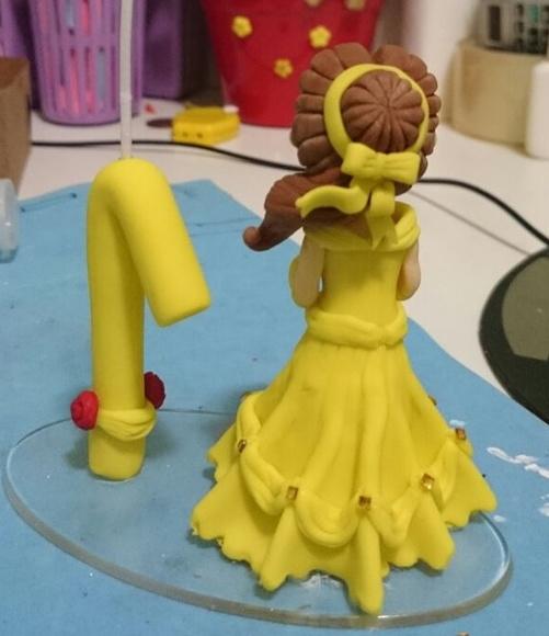 Topo de bolo princesas com vela