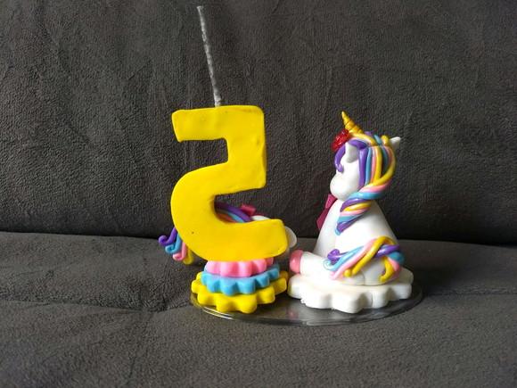 Topo de bolo unicornio