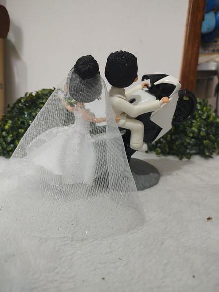 Topo de Casamento Casal na Moto