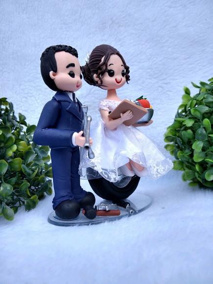 Topo de casamento borracheiro e nutricionista