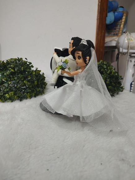 Topo de Casamento Casal na Moto