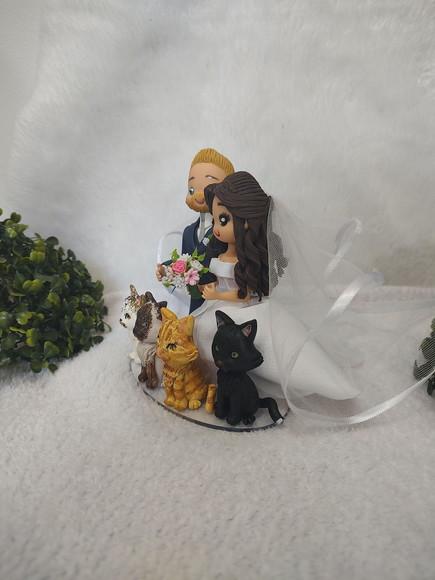 Topo de Casamento com 4 Pets