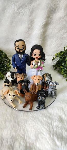 Topo de Casamento com 9 Pets
