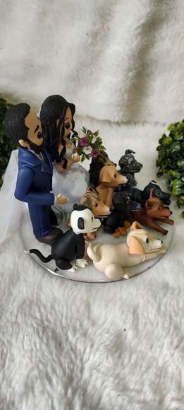 Topo de Casamento com 9 Pets