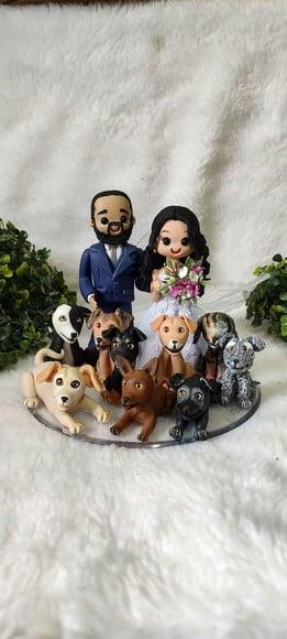 Topo de Casamento com 9 Pets