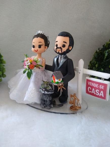 topo de casamento com pet e profissão