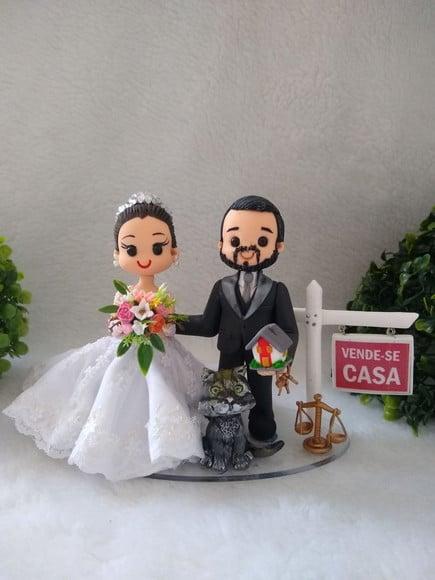 topo de casamento com pet e profissão