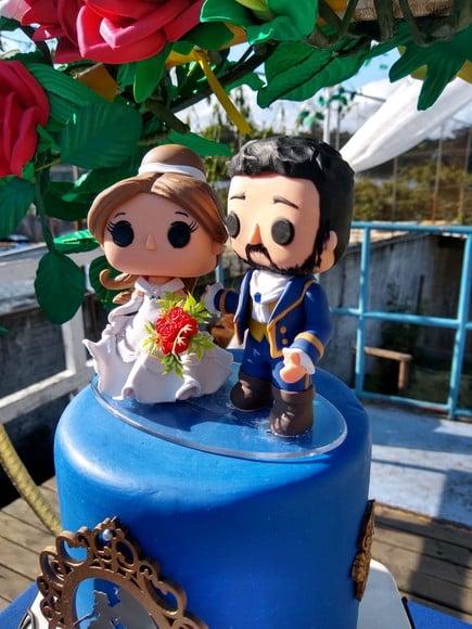 Topo de Casamento Funko Pop no Tema Bela e a Fera