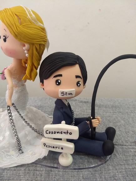 Topo de casamento pescador
