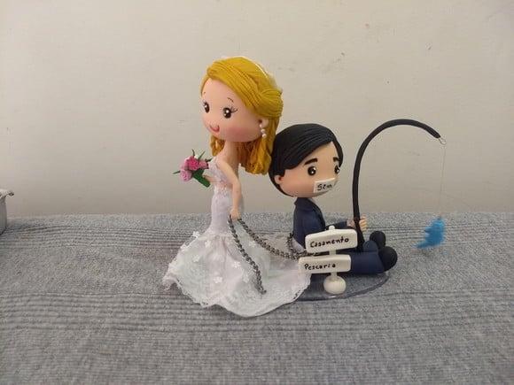 Topo de casamento pescador