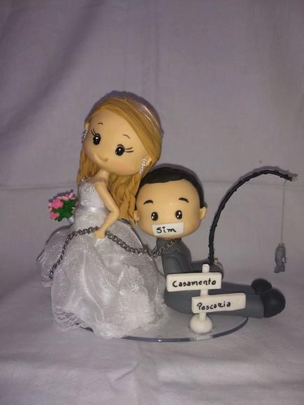 Topo de casamento pescador