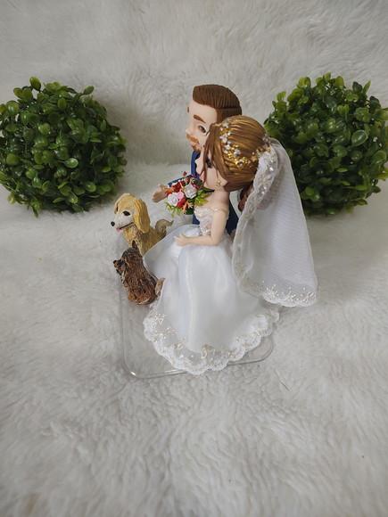 Topo de Casamento Personalizado com 2 Pets