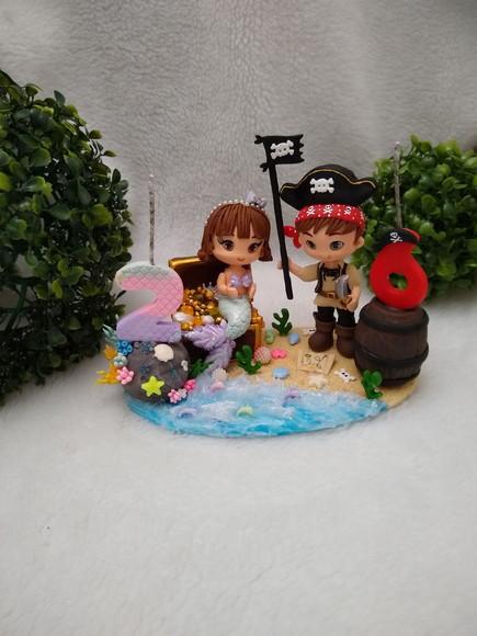 Topo Sereia e pirata com vela