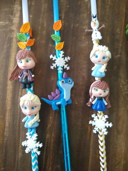 Vela no palito frozen, Candle hugs, Vela abraço