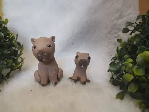 Aplique Capivara Mãe e Filho