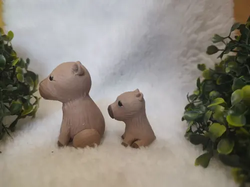 Aplique Capivara Mãe e Filho