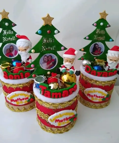Lata decorada, Natal, presente de Natal