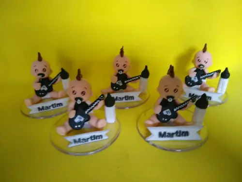 Lembrancinha bebê com guitarra, bebê roqueiro