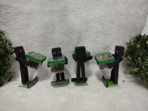 Lembrancinha Minecraft Enderman Caixinha Acrílico