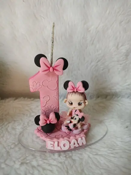 Mini Topo com Vela no Tema Ratinha