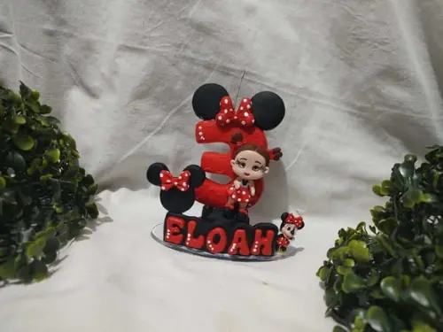 Mini Topo com Vela no Tema Ratinha Vermelha